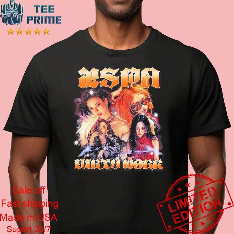 aespa Dirty Work ポップアップ限定 Tシャツ シャツ aespa Official Licensed Merch Dirty Work T-Shirt | Amazon.com